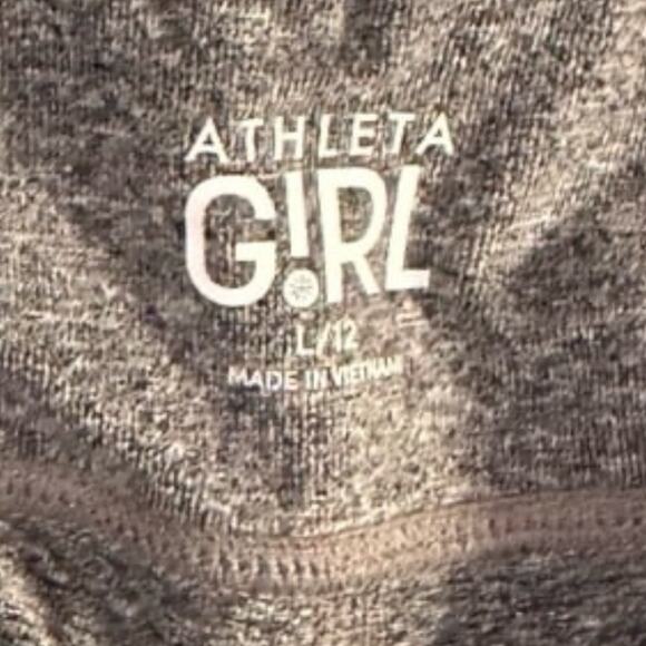 Athleta Girl Gray and Pink Athletic Leggings - Girls Size L (12) - Picture 4 of 5